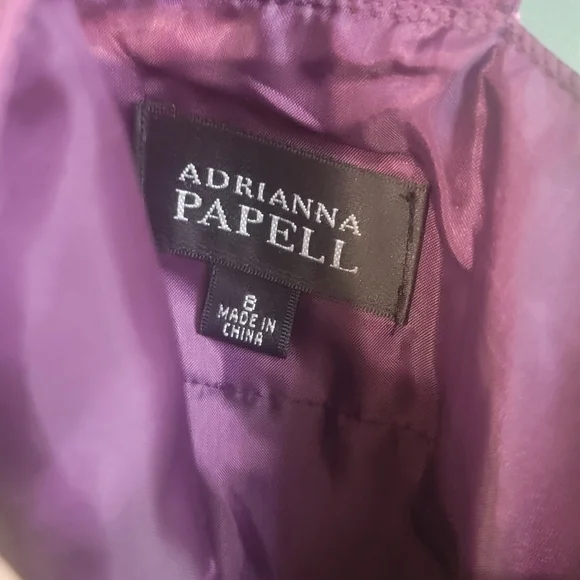 Adriana Papell NWT Midnight Purple Beaded Feminine Formal Evening Dress Size 8 - Picture 4 of 14